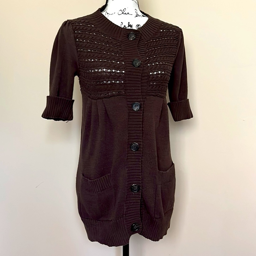 Michael Kors Short Sleeve Button down knit Cardigan Sweater